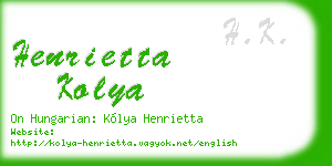 henrietta kolya business card